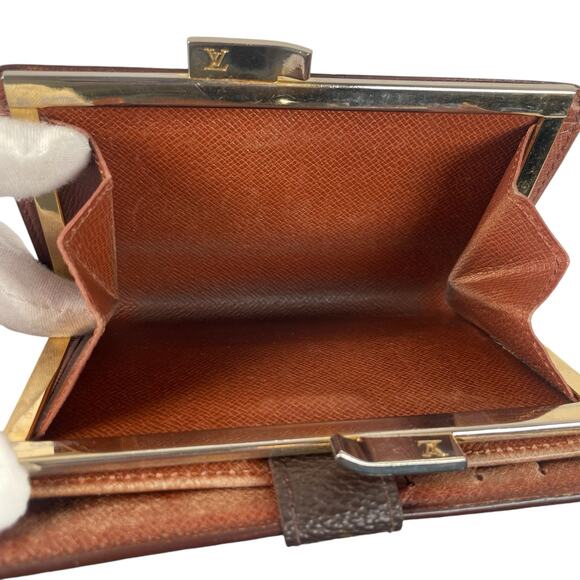 Authentic Louis Vuitton Monogram French Kiss Lock Coin Purse Wallet - Picture 13 of 14